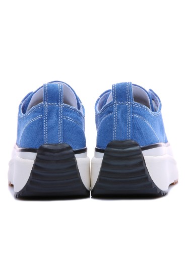 Açık Mavi Bağcıklı Yüksek Taban Günlük Kadın Spor Ayakkabı - 89070 - Thumbnail