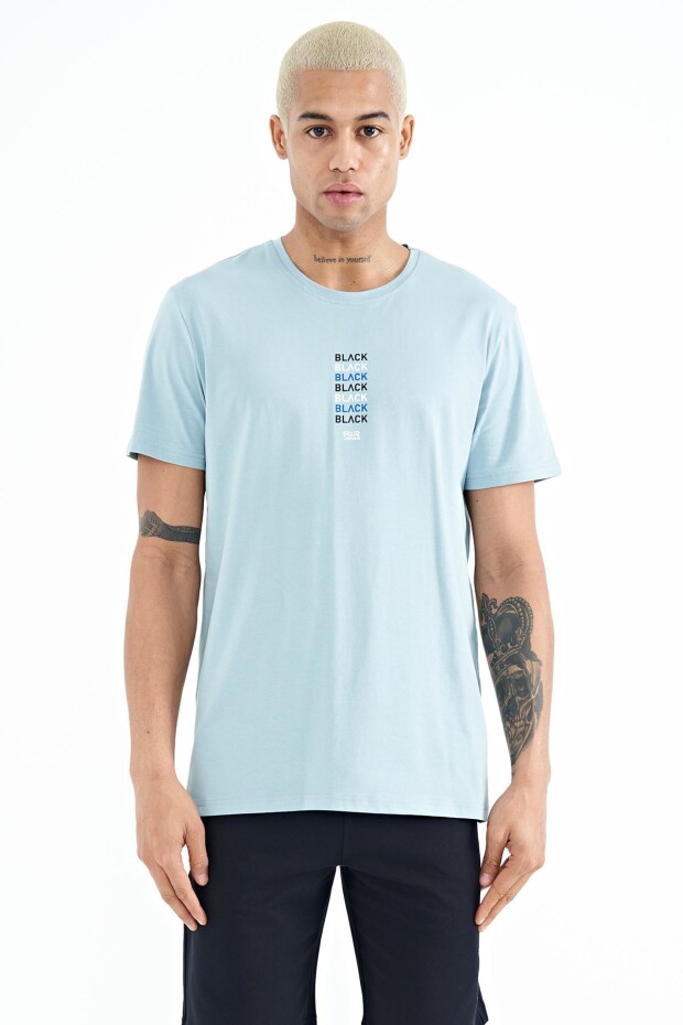 Tylor Açık Mavi Yazılı Erkek T-Shirt - 88227