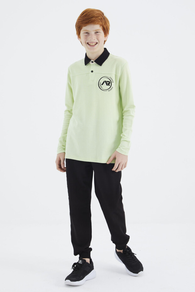 Açık Yeşil Polo Yaka Erkek Çocuk T-Shirt - 11172