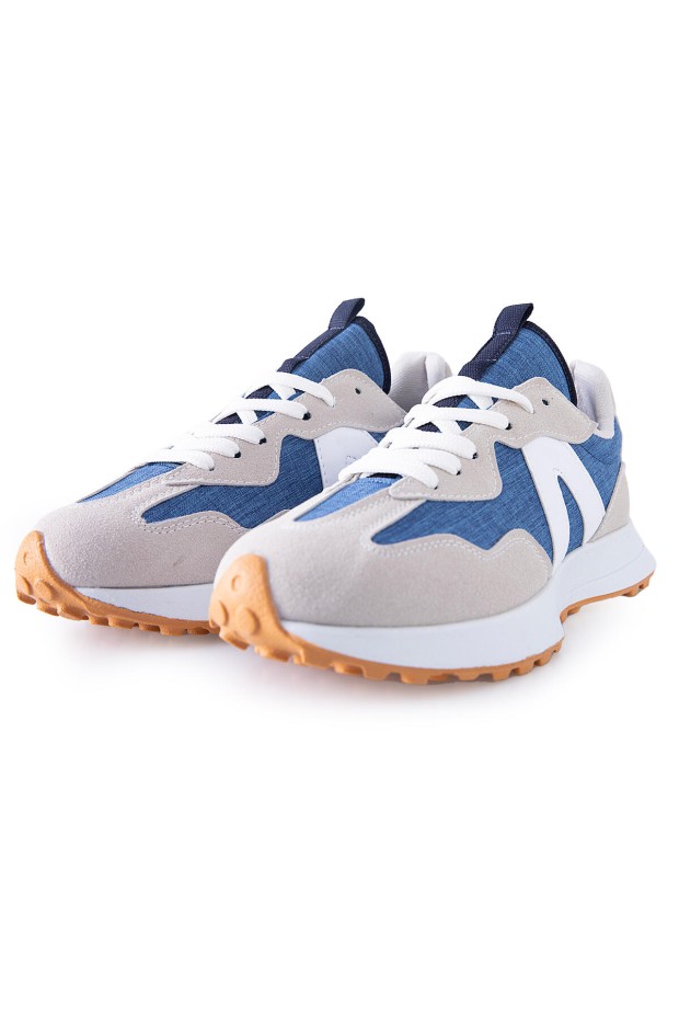 Bej Mantar Topuk Detaylı Bağcıklı Erkek Spor Ayakkabı - 89095 - Thumbnail