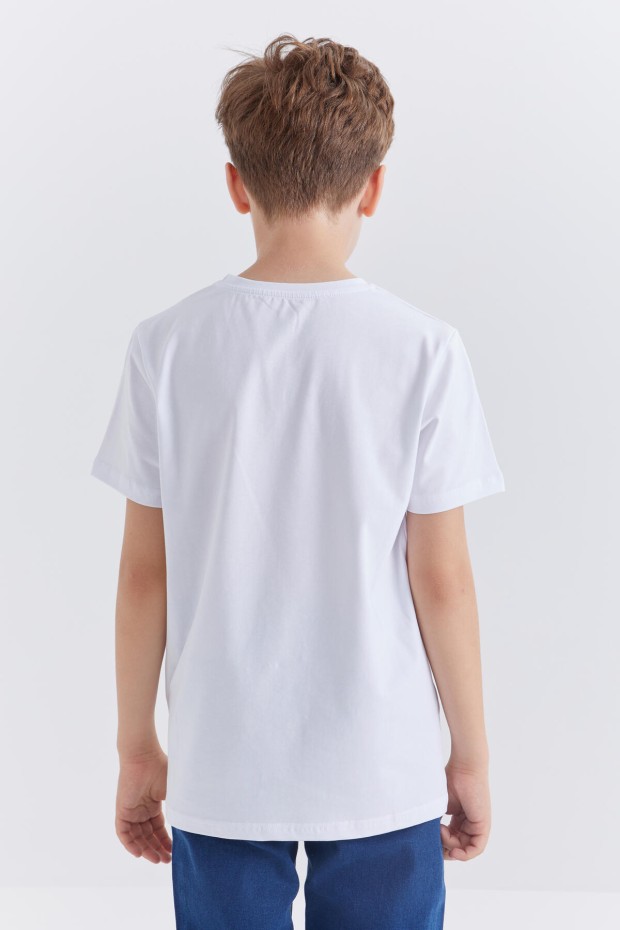 Tommy Life Beyaz Baskılı Kısa Kol Standart Kalıp O Yaka Erkek Çocuk T-Shirt - 10866. 8
