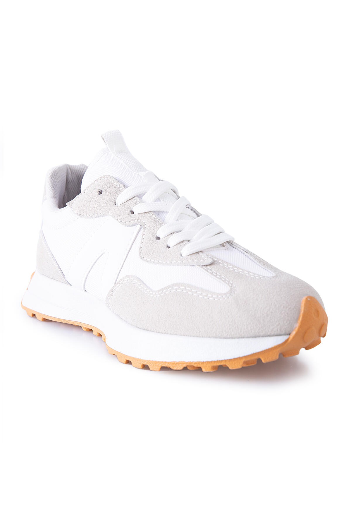 Beyaz Mantar Topuk Detaylı Bağcıklı Erkek Spor Ayakkabı - 89095