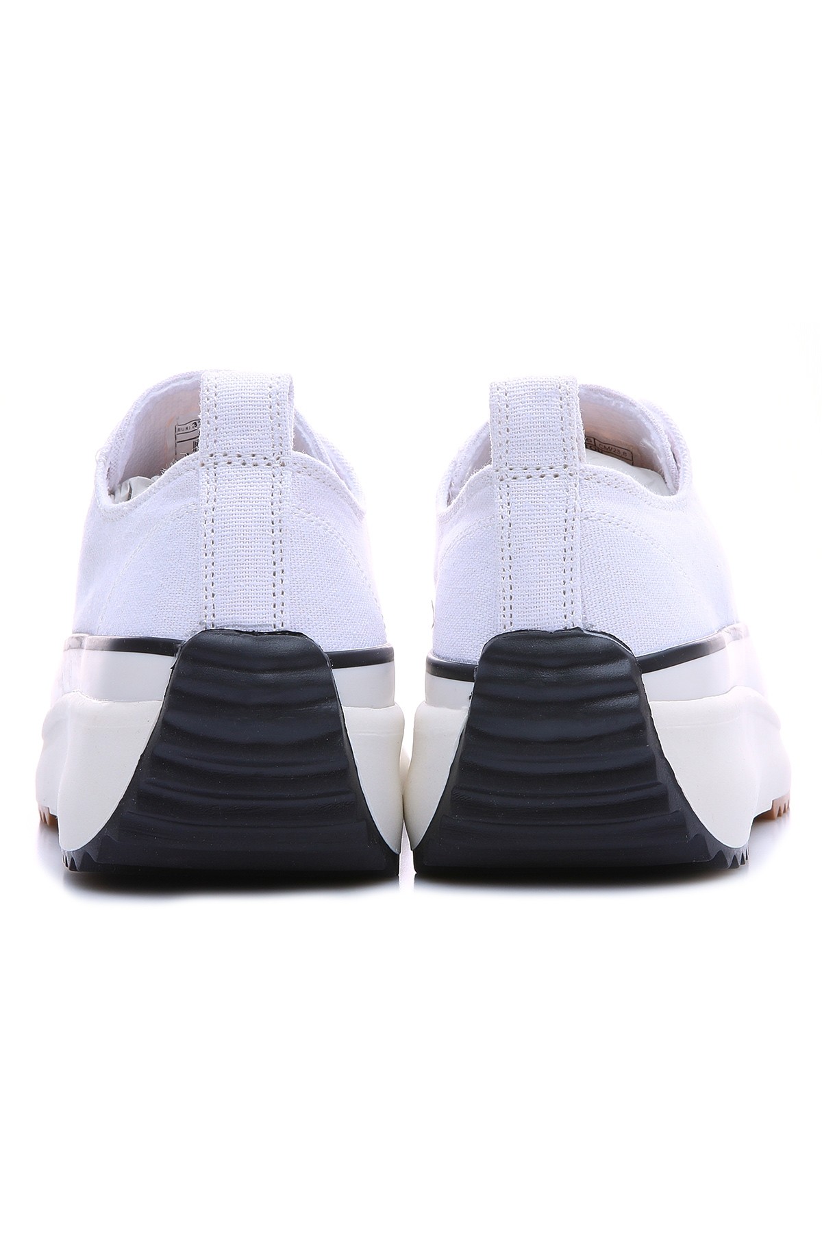 Beyaz Bağcıklı Yüksek Taban Günlük Kadın Spor Ayakkabı - 89070
