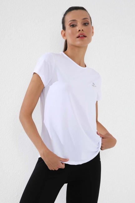 TommyLife - Beyaz Basic Kısa Kol Standart Kalıp O Yaka Kadın T-Shirt - 97144