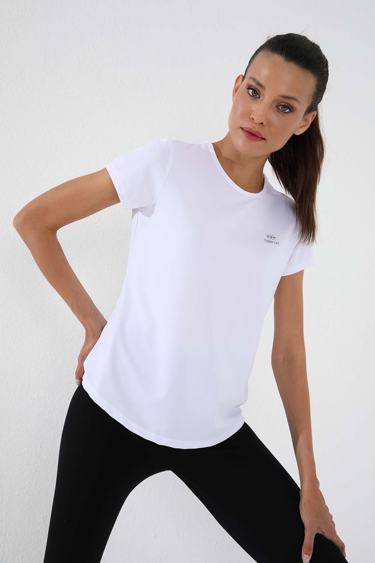Beyaz Basic Kısa Kol Standart Kalıp O Yaka Kadın T-Shirt - 97144