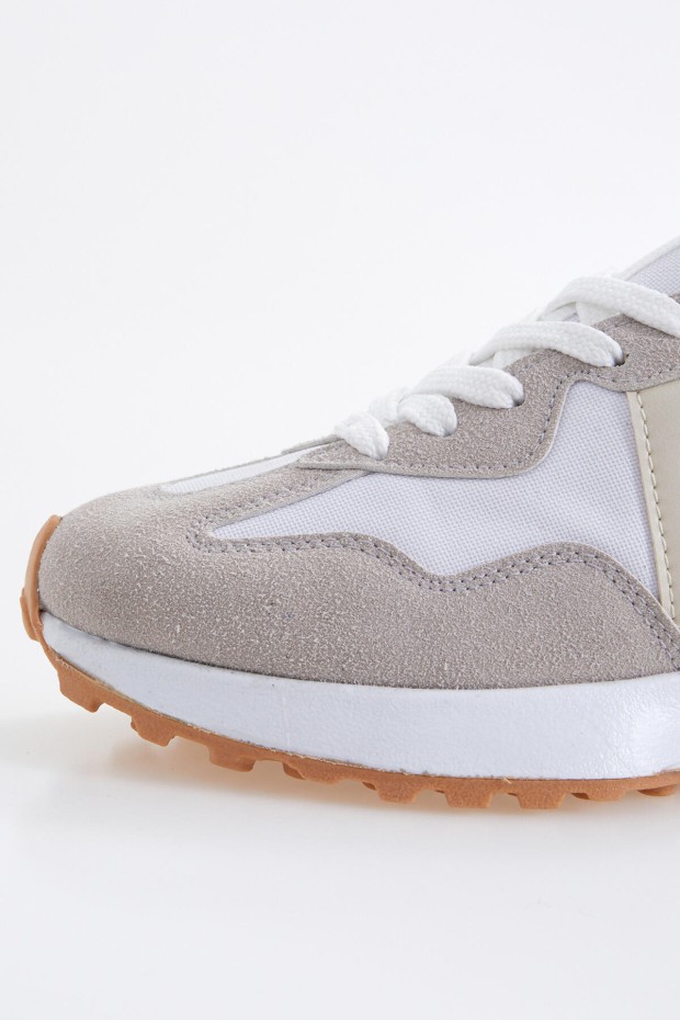 Beyaz Mantar Topuk Detaylı Bağcıklı Kadın Spor Ayakkabı - 89076