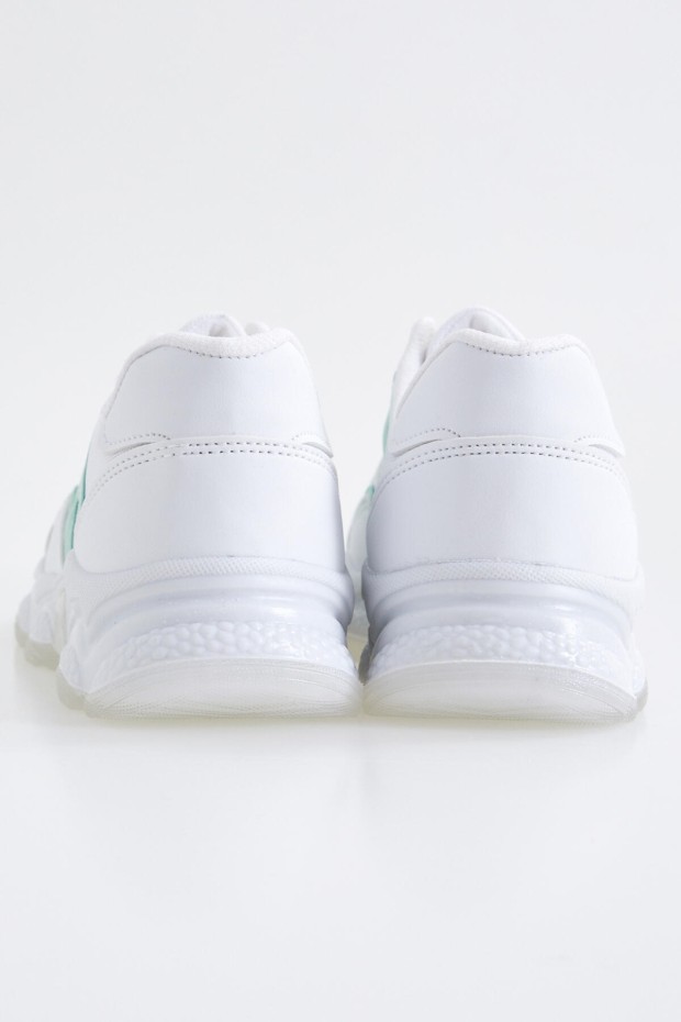 Tommy Life Beyaz - Mint Yeşil Bağcıklı Yüksek Taban Günlük Kadın Spor Ayakkabı - 89072. 7