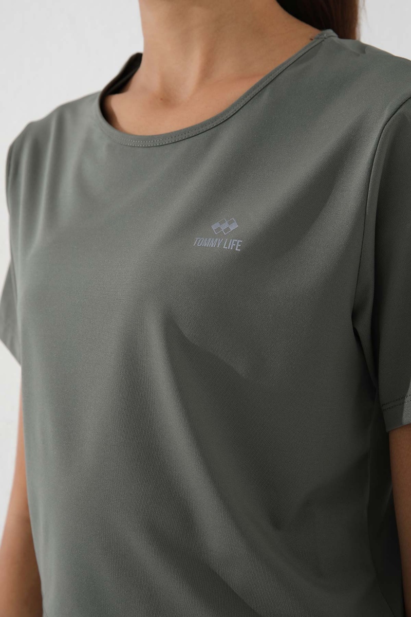 Çağla Basic Kısa Kol Standart Kalıp O Yaka Kadın Crop Top T-Shirt - 97143