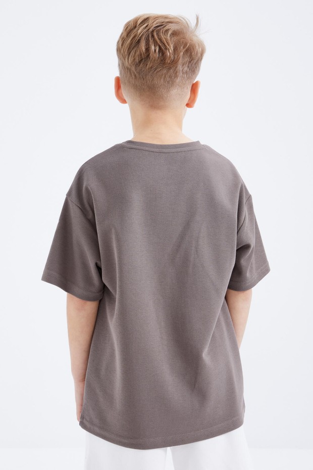 Camel Oversize Baskılı Kısa Kollu O Yaka Erkek Çocuk T-Shirt - 10925