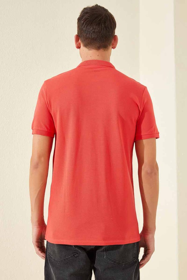 Coral Klasik Kısa Kol Standart Kalıp Polo Yaka Erkek T-Shirt - 87787 - Thumbnail