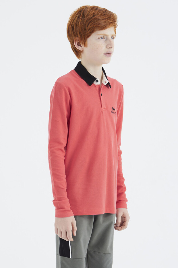 Coral Polo Yaka Basic Erkek Çocuk T-Shirt - 11171