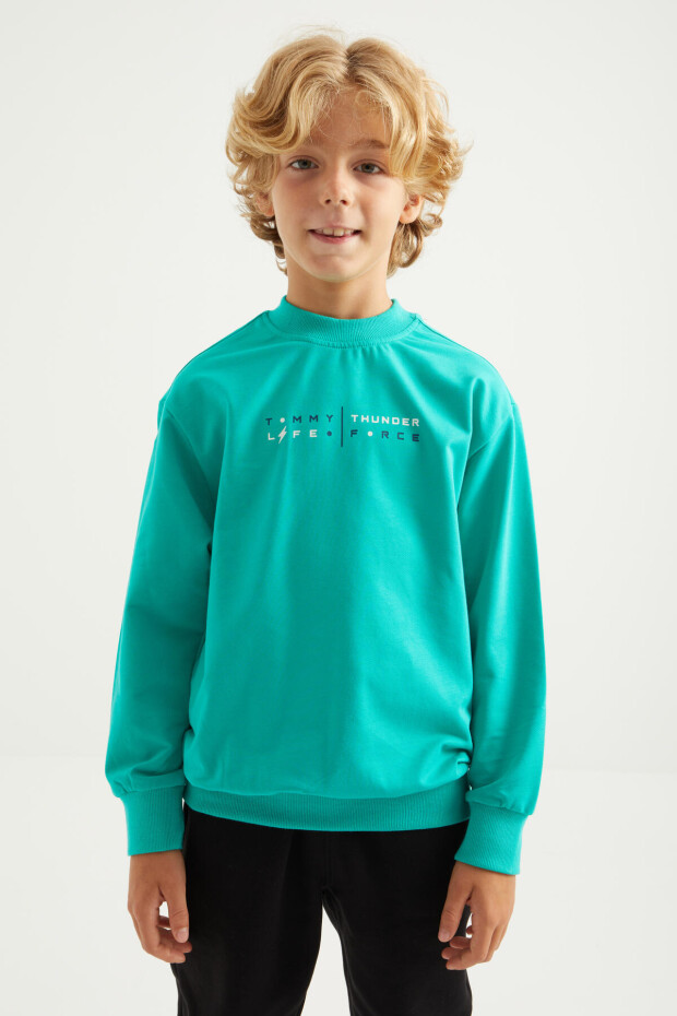 Tommy Life Deniz Yeşili Sırt Baskılı O Yaka Standart Kalıp Erkek Çocuk Sweatshirt - 11026. 1 Tommy Life Deniz Yeşili Sırt Baskılı O Yaka Standart Kalıp Erkek Çocuk Sweatshirt - 11026. 1