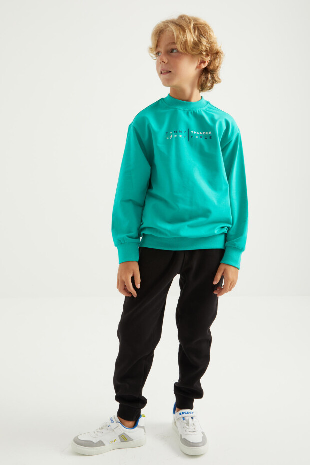 Tommy Life Deniz Yeşili Sırt Baskılı O Yaka Standart Kalıp Erkek Çocuk Sweatshirt - 11026. 2 Tommy Life Deniz Yeşili Sırt Baskılı O Yaka Standart Kalıp Erkek Çocuk Sweatshirt - 11026. 2