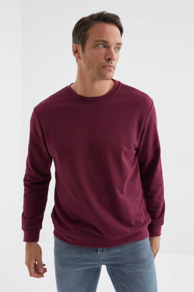 Erguvan Basic O Yaka Rahat Form Erkek Sweatshirt - 88053