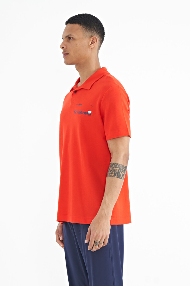 Fiesta Yazı Baskılı Standart Form Polo Yaka Erkek T-shirt - 88236