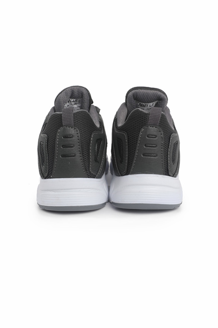 Füme-Siyah Erkek Şerit Detaylı Bağcıklı Yüksek Taban Spor Ayakkabı - 89045 - Thumbnail