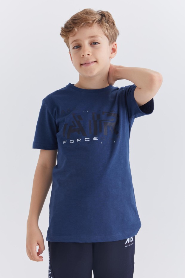 Tommy Life İndigo Air Baskılı O Yaka Kısa Kol Erkek Çocuk T-Shirt - 10852. 3
