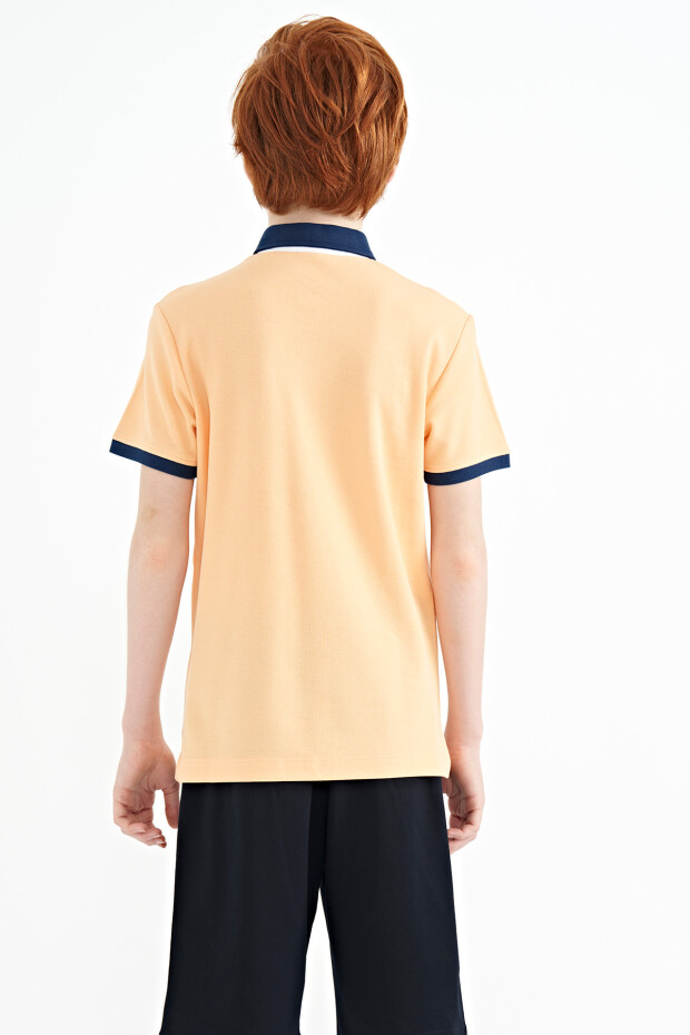 Kavun Içi Baskı Detaylı Standart Kalıp Polo Yaka Erkek Çocuk T-Shirt - 11154