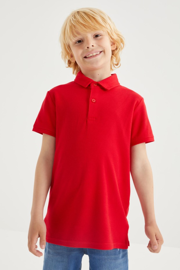 Tommy Life Kırmızı Klasik Kısa Kollu Polo Yaka Erkek Çocuk T-Shirt - 10962. 2
