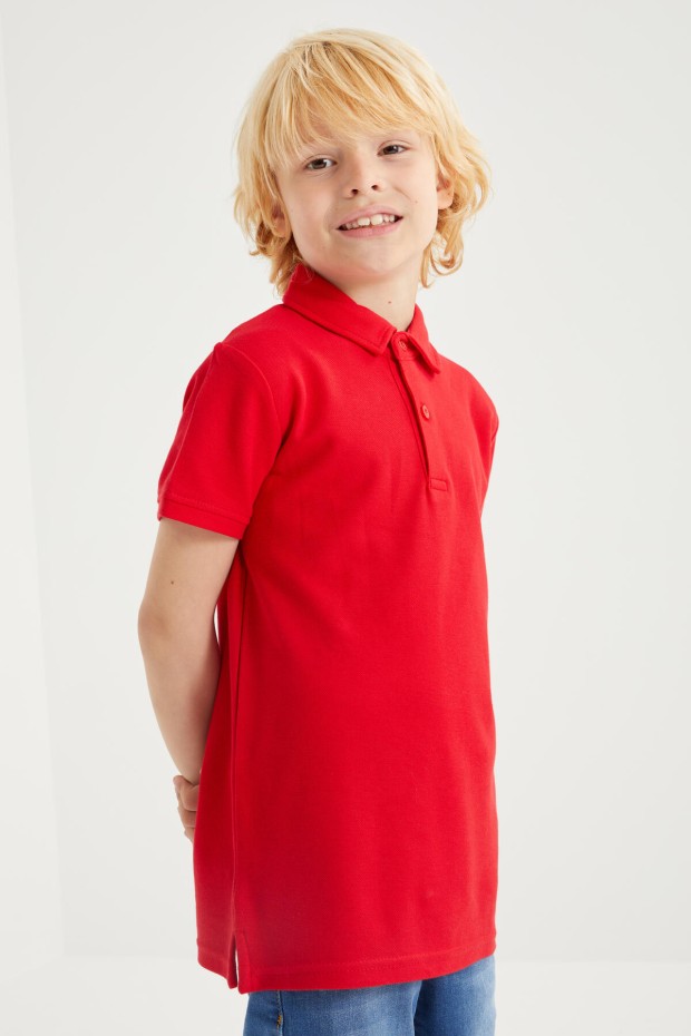 Tommy Life Kırmızı Klasik Kısa Kollu Polo Yaka Erkek Çocuk T-Shirt - 10962. 3