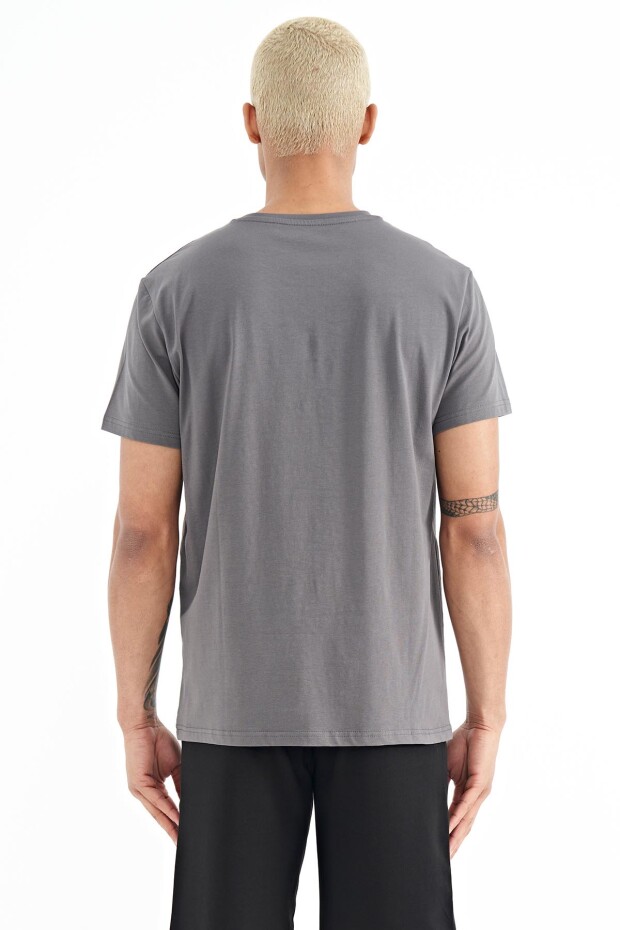 Miles Koyu Gri Baskılı Erkek T-Shirt - 88222