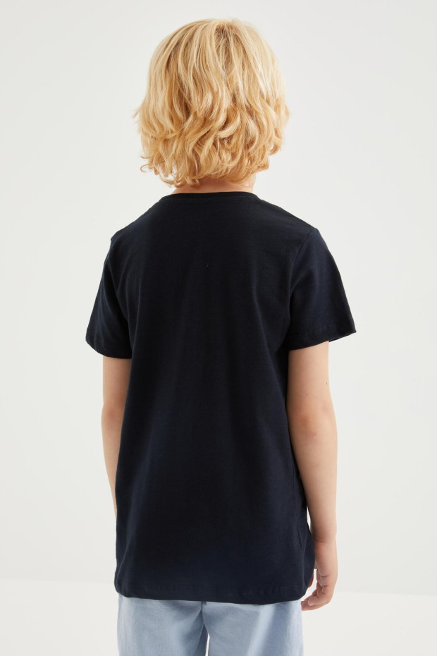 Tommy Life Lacivert Cep Detaylı Basic Kısa Kol O Yaka Erkek Çocuk T-Shirt - 10857. 4