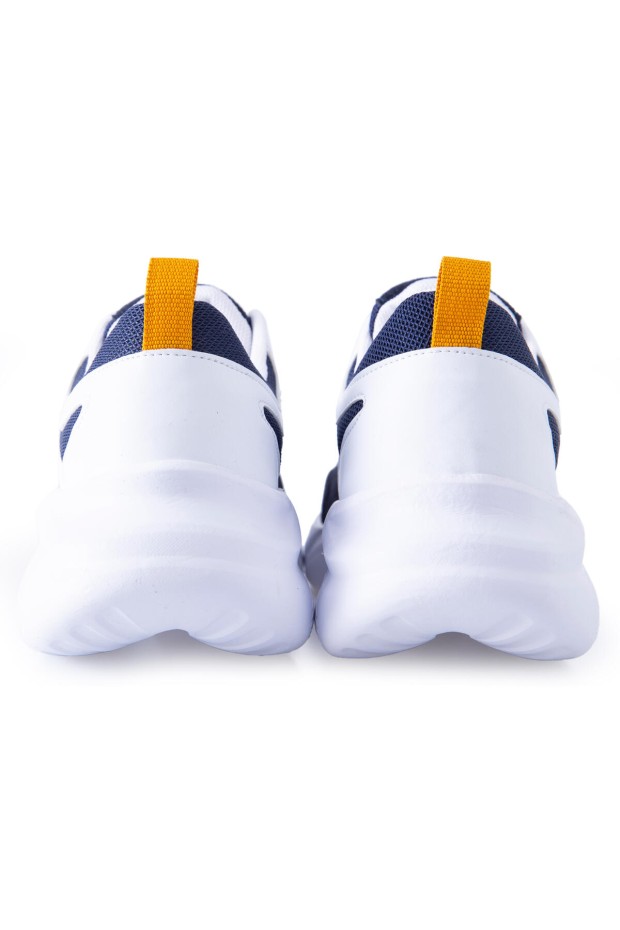 Lacivert Çift Renkli Bağcıklı Yüksek Taban Erkek Spor Ayakkabı - 89097 - Thumbnail