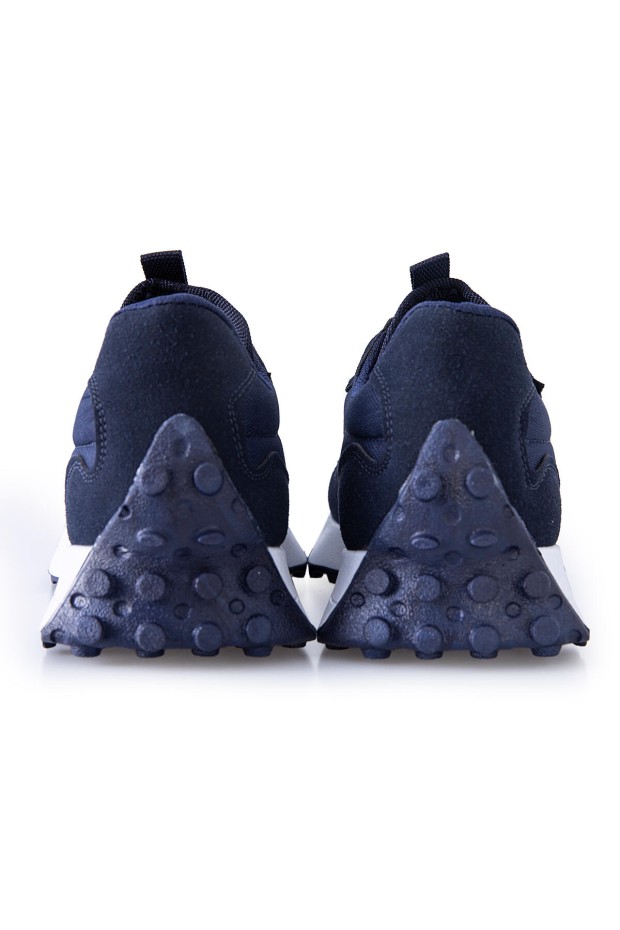 Lacivert Mantar Topuk Detaylı Bağcıklı Erkek Spor Ayakkabı - 89095 - Thumbnail