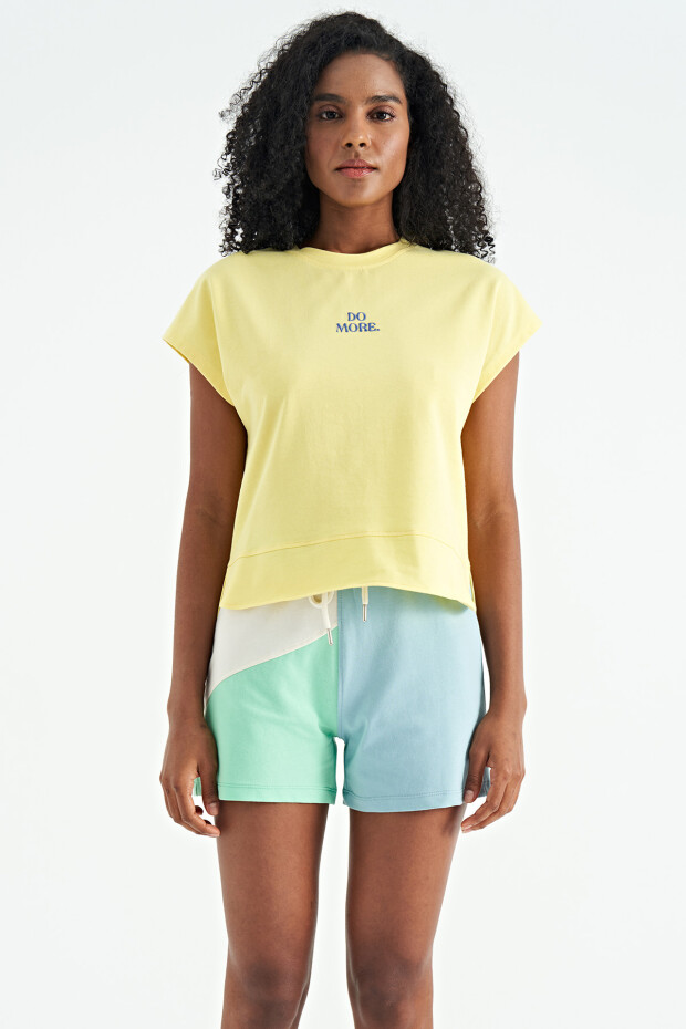 Tommy Life Limon Etek Parça Detaylı O Yaka Oversize Kadın T-Shirt - 02277. 1