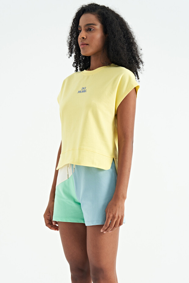 Tommy Life Limon Etek Parça Detaylı O Yaka Oversize Kadın T-Shirt - 02277. 3