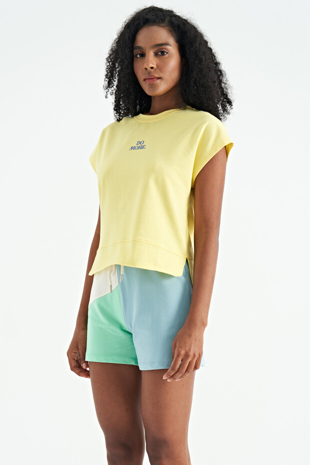 Tommy Life Limon Etek Parça Detaylı O Yaka Oversize Kadın T-Shirt - 02277. 4