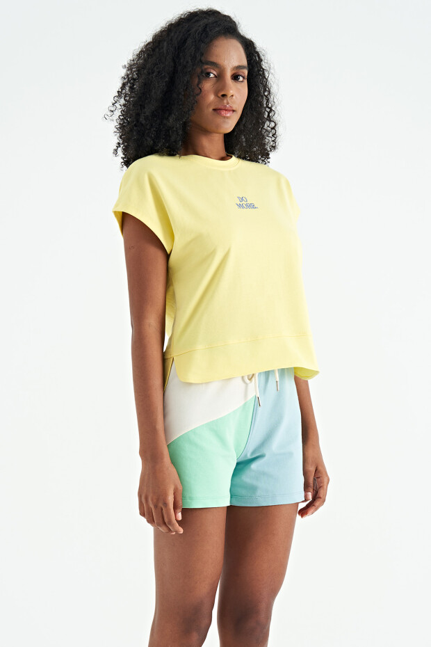 Tommy Life Limon Etek Parça Detaylı O Yaka Oversize Kadın T-Shirt - 02277. 6