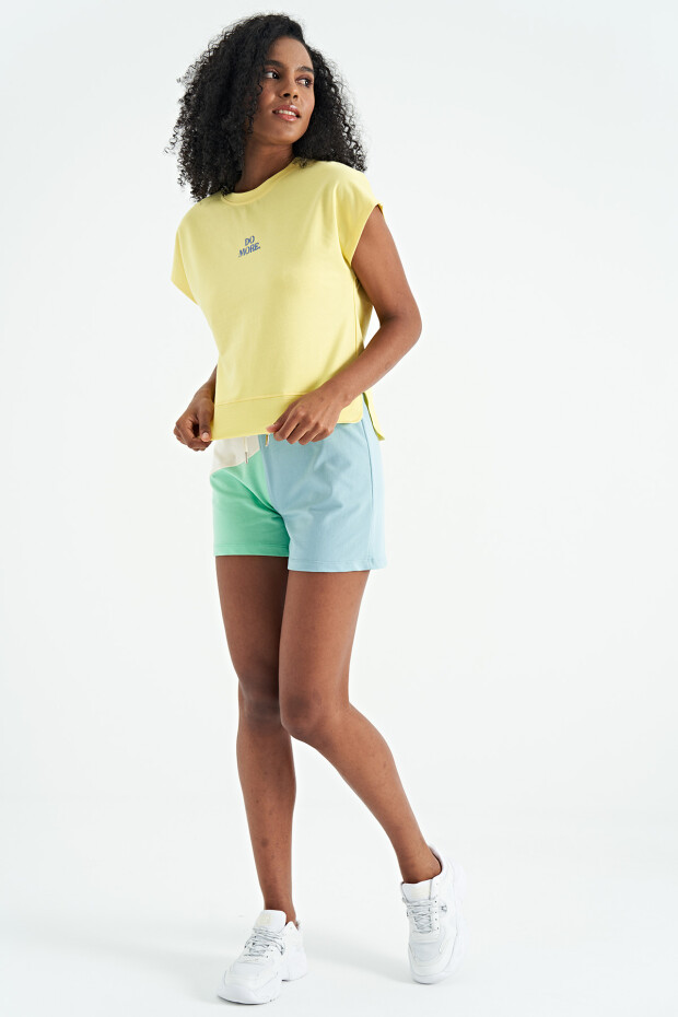 Tommy Life Limon Etek Parça Detaylı O Yaka Oversize Kadın T-Shirt - 02277. 12