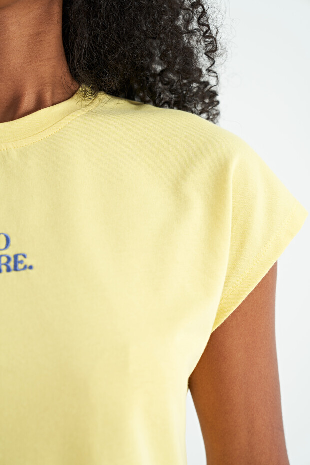Tommy Life Limon Etek Parça Detaylı O Yaka Oversize Kadın T-Shirt - 02277. 13