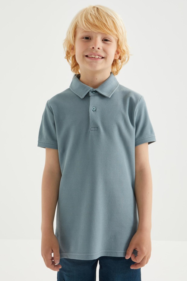 Tommy Life Mint Yeşili Klasik Kısa Kollu Polo Yaka Erkek Çocuk T-Shirt - 10962. 6