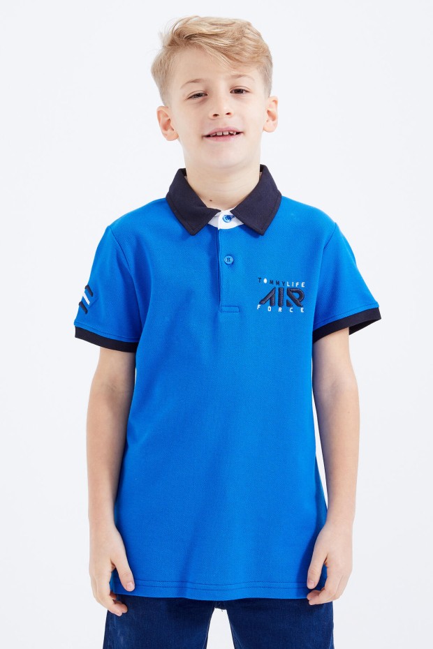 Saks Air Yazılı Standart Kalıp Polo Yaka Erkek Çocuk T-Shirt - 10894