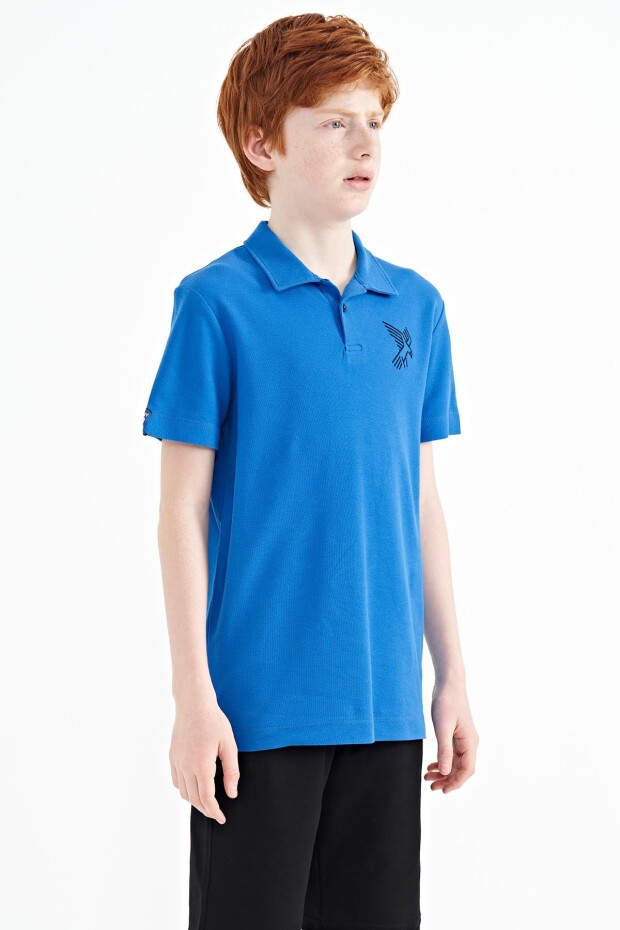 Saks Minimal Nakış Detaylı Standart Kalıp Polo Yaka Erkek Çocuk T-Shirt - 11084
