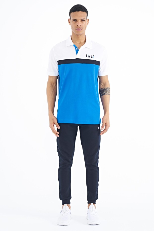 Tommy Life Saks Renk Geçişli Polo Yaka Standart Kalıp Erkek T-shirt - 88238. 1 Tommy Life Saks Renk Geçişli Polo Yaka Standart Kalıp Erkek T-shirt - 88238. 1