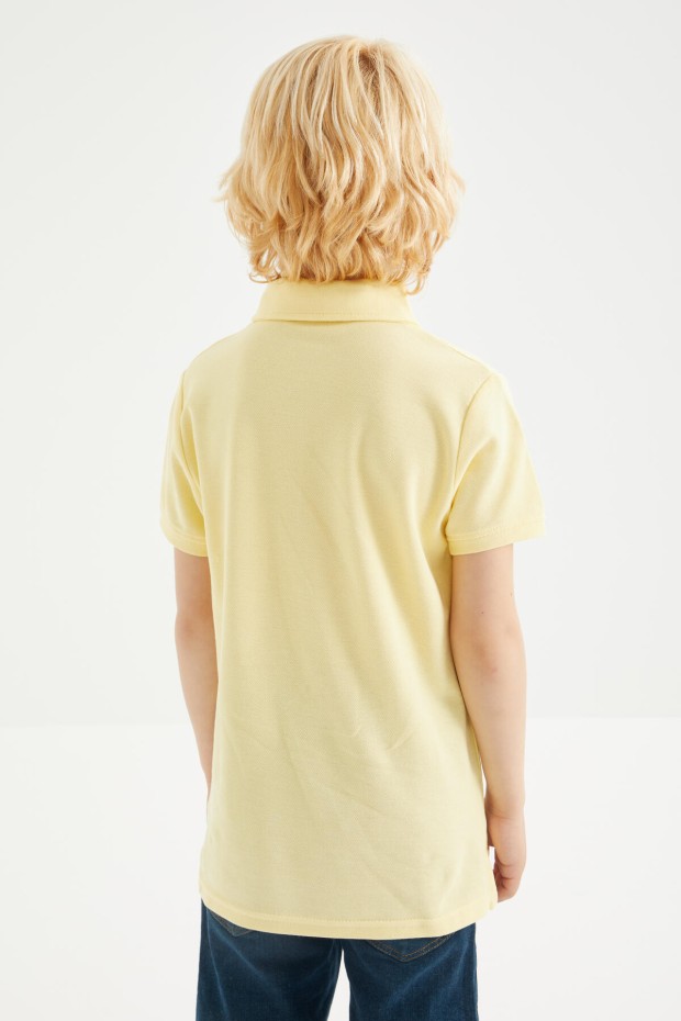 Tommy Life Sarı Klasik Kısa Kollu Polo Yaka Erkek Çocuk T-Shirt - 10962. 4