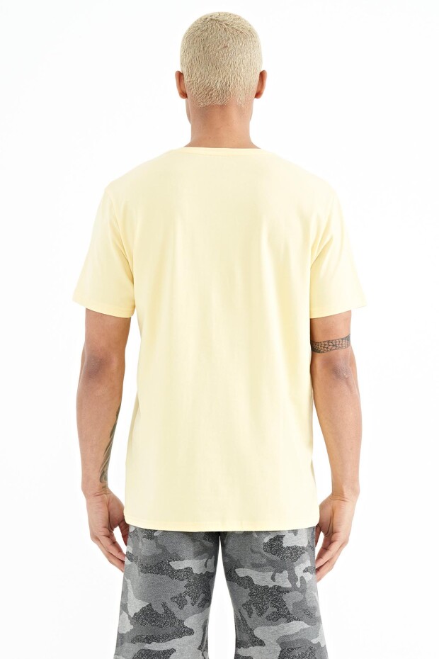 Sarı Yazı Baskılı Standart Kalıp O Yaka Erkek T-Shirt - 88189