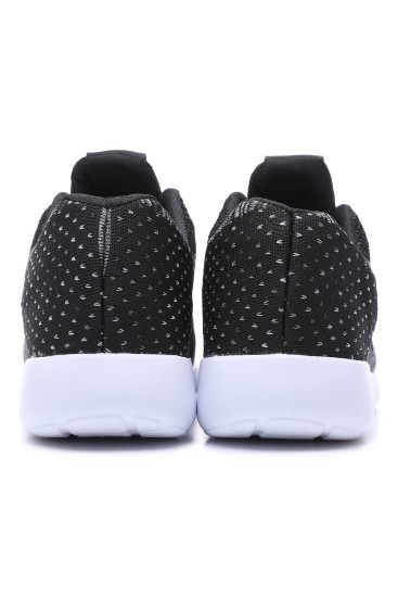 Siyah - Beyaz File Detaylı Bağcıklı Erkek Spor Ayakkabı - 89047 - Thumbnail