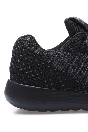 Siyah File Detaylı Bağcıklı Erkek Spor Ayakkabı - 89047 - Thumbnail