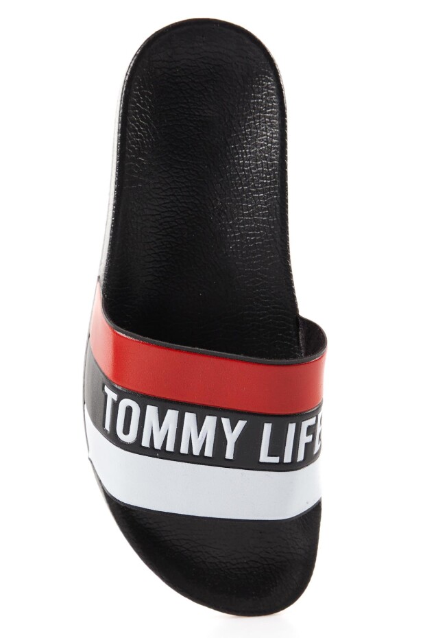 Tommy Life Siyah Renkli Yazı Baskılı Erkek Terlik - 89085. 3