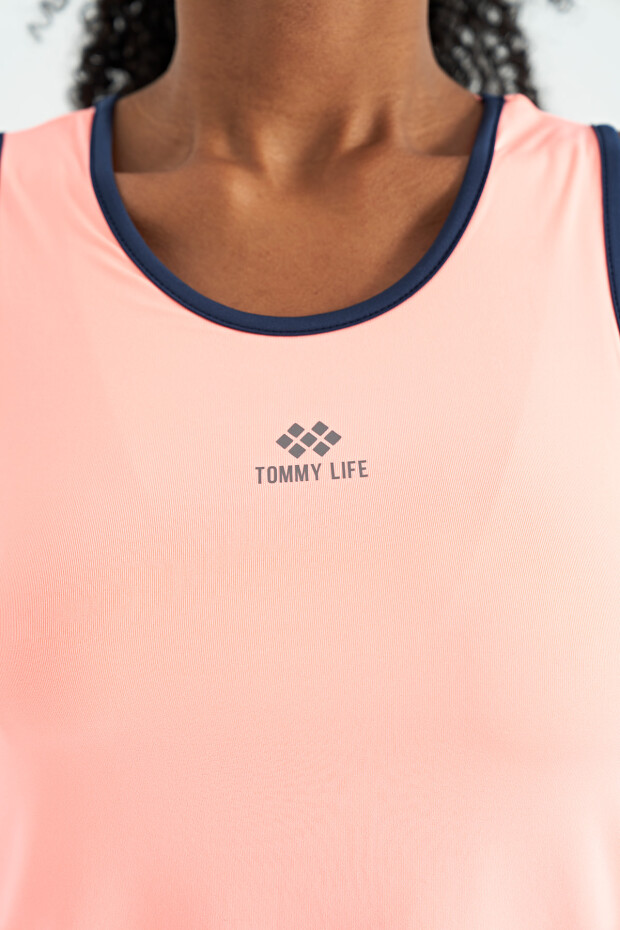 Tommy Life Yavruagzı Logo Baskılı Biye Şeritli Standart Kalıp Kadın Spor Atlet - 97255. 2